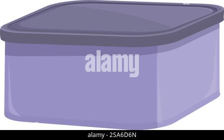 Closed rectangular plastic food container with lid for storing food. Closed rectangular plastic food container with lid Stock Vector
