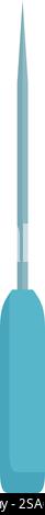 Awl tool standing on white background illustration. Awl with blue handle standing on white background Stock Vector