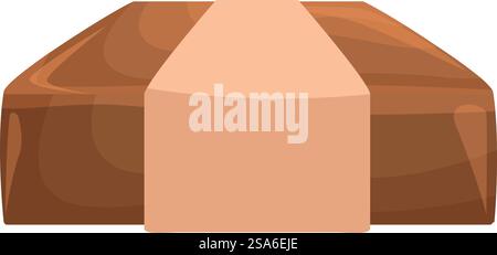 Closed cardboard box sealed with adhesive tape, delivering a package. Cardboard box with tape, delivery packaging, shipping box Stock Vector