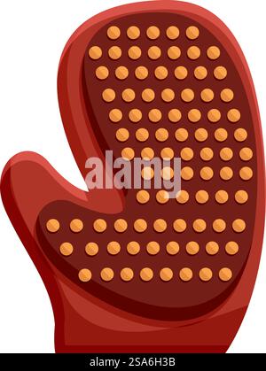 Kitchen glove protecting a hand from high temperatures while cooking. Brown silicone kitchen glove protecting hand from heat Stock Vector