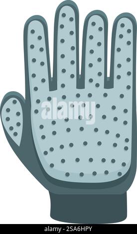 Blue work glove with a black wrist cuff and black dots covering it, offering protection and grip for various tasks. Blue work glove with black dots protecting hand Stock Vector