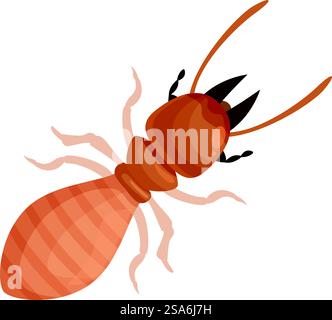 Termite insect crawling with six legs and two antennae. Termite ...