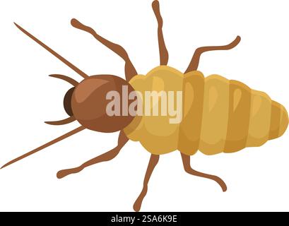Termite insect crawling with six legs and two antennae. Termite ...