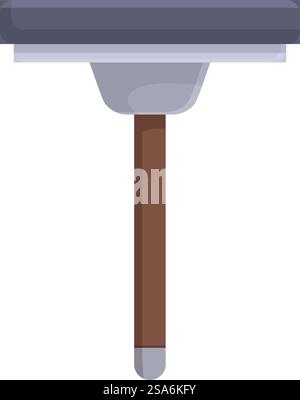 Illustration of a window cleaning squeegee with a wooden handle, ideal for cleaning windows and other smooth surfaces. Window cleaning squeegee with wooden handle illustration Stock Vector