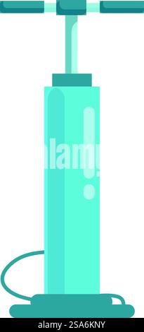 Blue air pump standing ready for inflating tires, balls and other objects. Blue air pump standing ready for inflating Stock Vector