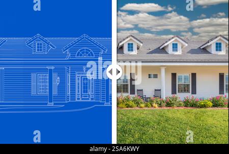 Before and After Slider Comparing Blueprint Sketch Drawing Plans and ...