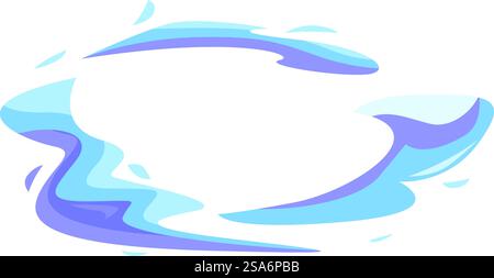 Blue and purple abstract design is swirling on a white background. Blue and purple abstract shapes creating dynamic swirl design Stock Vector