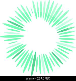 Turquoise aqua blue green oval shapes forming abstract circle design element. Abstract circular design element with oval shapes forming a frame Stock Vector