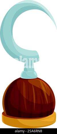 Classic pirate hook replacing hand is standing on a white background. Classic pirate hook replacing hand on white background Stock Vector