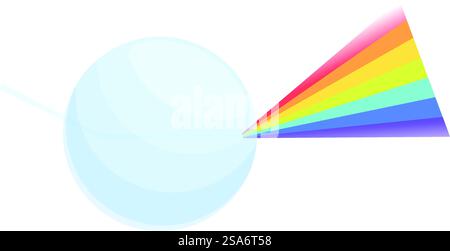 Light beam passing through prism and creating rainbow effect. Light beam passing through prism creating rainbow effect Stock Vector