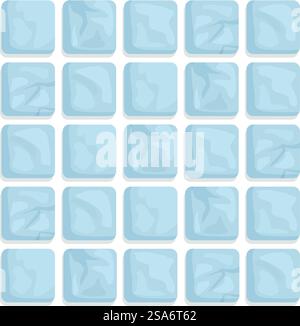 Seamless pattern of cartoon stone tiles forming a textured background for creating mobile or computer games. Seamless pattern of cartoon stone tiles for game developing Stock Vector