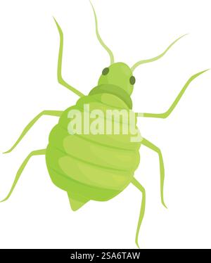 Green aphid insect pest is crawling, a dangerous parasite for agricultural crops. Green aphid insect pest crawling with long legs Stock Vector
