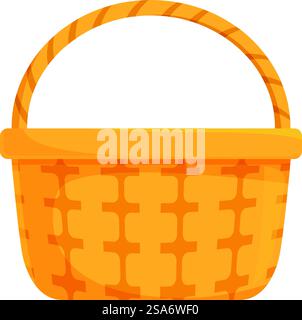 Empty wicker basket standing up waiting to be filled with groceries, supplies, or anything else. Empty wicker basket standing up waiting to be filled Stock Vector