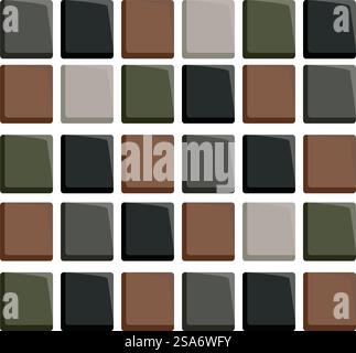 Seamless pattern of square tiles forming a geometric pattern with brown shades, ideal for backgrounds and textures. Square tiles forming a geometric pattern with brown shades Stock Vector