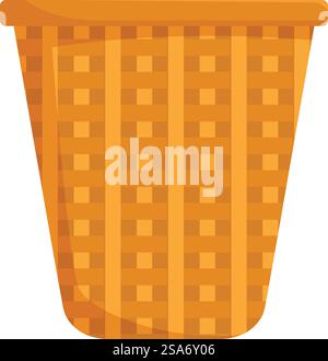 Empty wicker basket for harvesting standing on white background. Empty wicker basket standing on white background Stock Vector