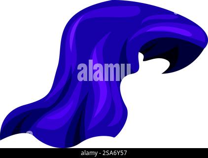 Flowing purple cloth is waving, creating an elegant and dynamic effect. Flowing purple cloth waving in the wind Stock Vector