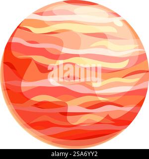 Venus, the second planet from the sun, is an extremely hot planet with a toxic atmosphere. Venus planet rotating in outer space with orange gas atmosphere Stock Vector