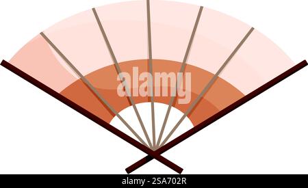 Traditional japanese fan, often used in hot weather for cooling down or as a decorative item. Traditional japanese fan opening upwards for cooling air Stock Vector