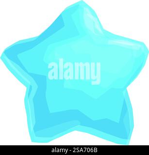Blue crystal star shining with bright light, low poly style. Blue crystal star shining with bright light Stock Vector