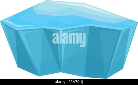 Big iceberg floating in ocean, frozen water, north pole landscape element for mobile game or cartoon. Big iceberg floating in ocean, frozen water, north pole landscape element Stock Vector