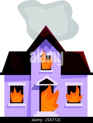 House is on fire with flames engulfing the windows and smoke billowing ...