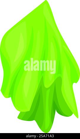 Green silk fabric flowing and waving in the air, isolated on white background. Green silk fabric flowing and waving in the air Stock Vector