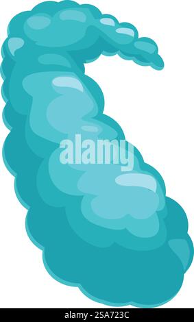 Cartoon smoke cloud swirling in a whimsical shape is isolated on a white background. Cartoon smoke cloud swirling in a whimsical shape Stock Vector