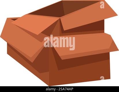Open cardboard boxes stacked on top of each other, ready for packing or moving. Open cardboard boxes stacked for packing or moving Stock Vector