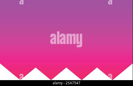 Pink and purple gradient banner with three triangles pointing down. Simple banner shape with a pink and purple gradient Stock Vector