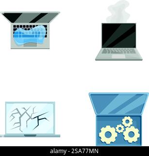 Mend pc icons set, cartoon style Stock Vector Image & Art - Alamy