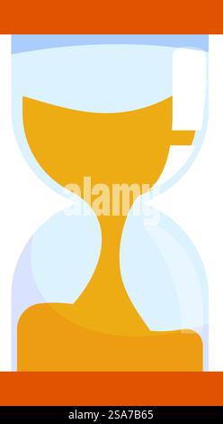 Hourglass with sand flowing through, symbolizing the passage of time. Classic hourglass measuring time passing by Stock Vector