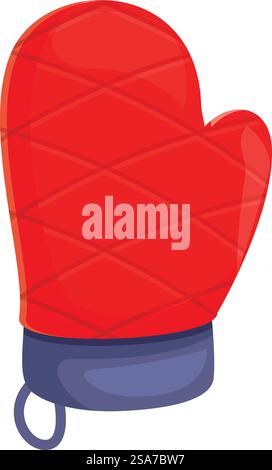 Red oven mitten protecting hands from hot dishes when cooking. Red oven mitten protecting from hot dishes Stock Vector