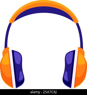 Modern wireless headphones isolated on white background, listening to music, enjoying sound, audio equipment, technology concept. Modern headphones isolated on white background listening to music Stock Vector