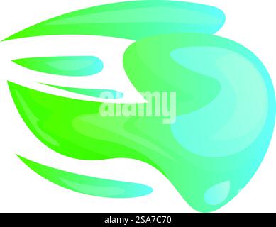 Abstract design with blue and green liquid shapes flowing and merging, creating a sense of movement and energy. Abstract design with blue and green liquid shapes flowing and merging Stock Vector