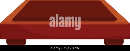 Wooden tray for traditional japanese tea ceremony standing on white background Stock Vector