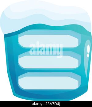 Blue server rack covered with snow representing cloud computing and data storage. Ice server rack covered with snow for cloud computing concept Stock Vector