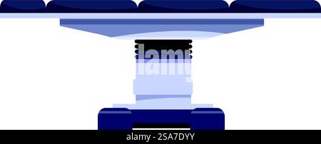 Modern medical table is waiting for a surgeon to perform an operation. Modern medical table standing in empty operating room Stock Vector