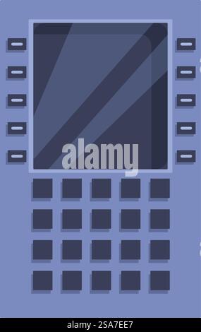 Modern intercom system with a blank display screen and buttons, allowing for communication and access control. Modern intercom system with display screen showing blank space Stock Vector