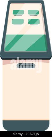Sleek and modern payment terminal standing, ready to process transactions. Modern payment terminal accepting contactless payments Stock Vector