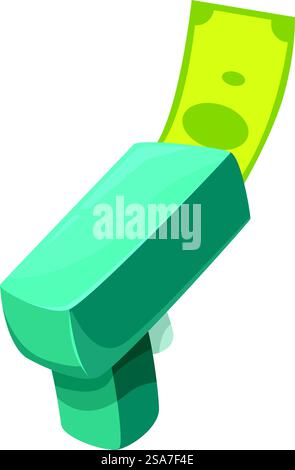 Blue pos terminal printing a receipt for payment with a credit card. Blue pos terminal printing a receipt for payment Stock Vector