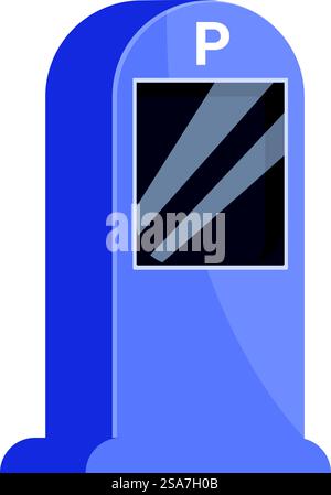 Blue parking meter machine accepting contactless payment using nfc technology. Parking meter machine accepting contactless payment using nfc technology Stock Vector