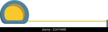 Measuring tape extending, highlighting the concept of length, measurement, and construction tools. Measuring tape extending showing length measurement tool Stock Vector