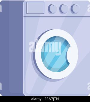 Modern washing machine is washing clothes, bringing a clean and fresh feeling. Modern washing machine showing clean clothes concept Stock Vector