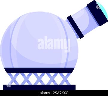 Modern building for living on other planets with a large glass dome, a space colony for humans. Futuristic space colony building for colonization of new planets Stock Vector