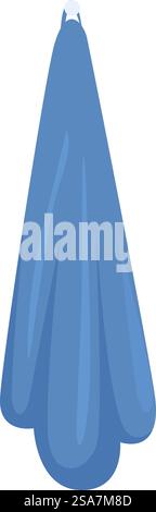 Blue towel drying after shower, hanging on a hook in the bathroom. Clean blue towel hanging on a hook after shower Stock Vector
