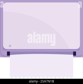 Wall mounted paper towel dispenser is dispensing a clean white paper towel. Wall mounted paper towel dispenser dispensing clean white paper towel Stock Vector