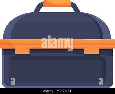 Closed empty professional toolbox holding tools for repairing is perfect for a handyman or construction worker needing to organize. Closed empty professional toolbox holding tools for repairing Stock Vector