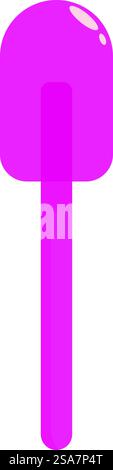 Pink silicone spatula is standing up on a solid white background. Pink silicone spatula standing up on white background Stock Vector