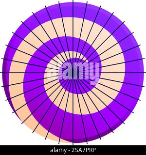 Traditional japanese umbrella is showing a spiral pattern with a purple color. Traditional japanese umbrella showing spiral pattern with purple color Stock Vector