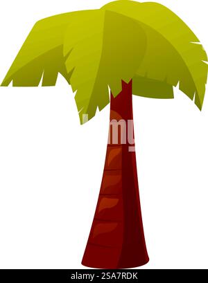 Cartoon palm tree growing under a tropical sun. Cartoon palm tree growing under tropical sun Stock Vector